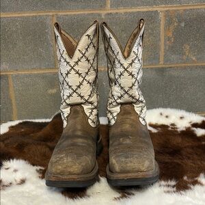Twisted X Bomber and White Cowboy Boots, Composite Toe